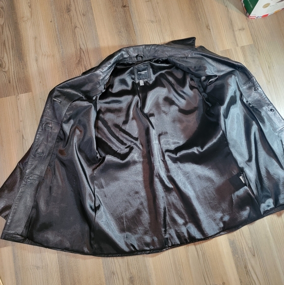 Colebrook & Co Womens 100% Leather Coat Large Black Blazer Jacket - Picture 9 of 10